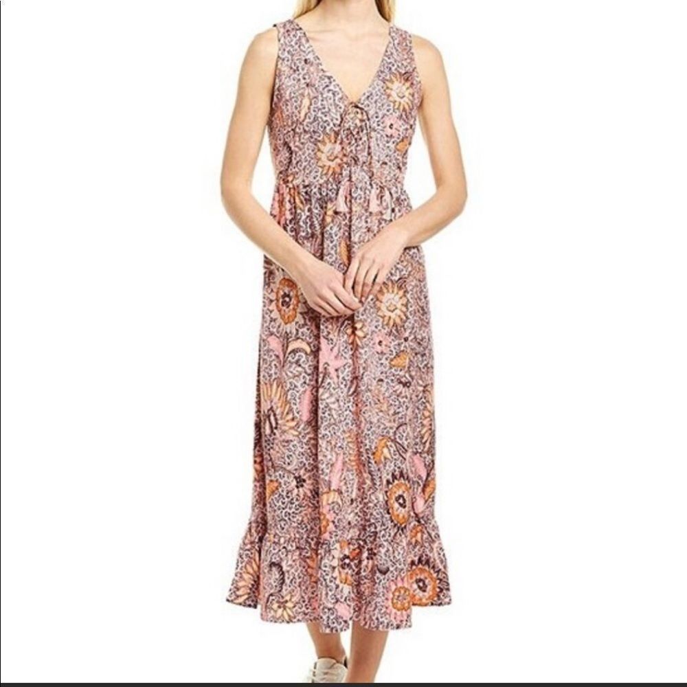 Madewell Bali light petal block print midi dress,4